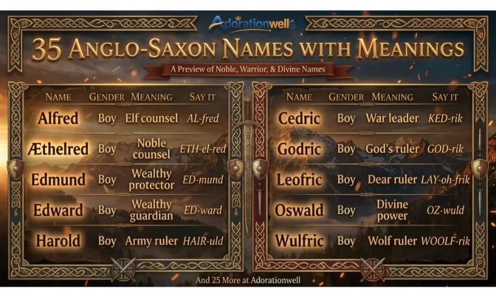 35 Anglo-Saxon Names With Meanings