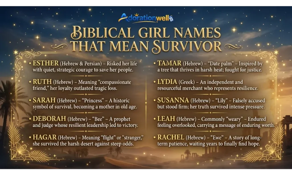 Biblical Girl Names That Mean Survivor
