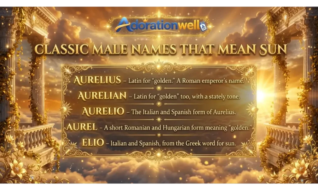Classic Male Names That Mean Sun
