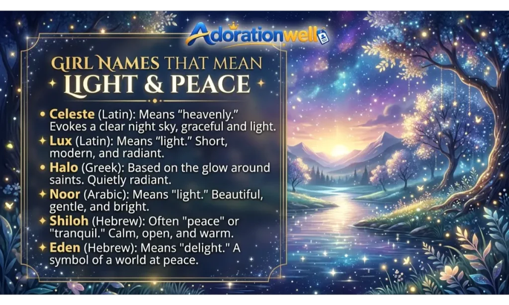Girl Names That Mean Light and Peace