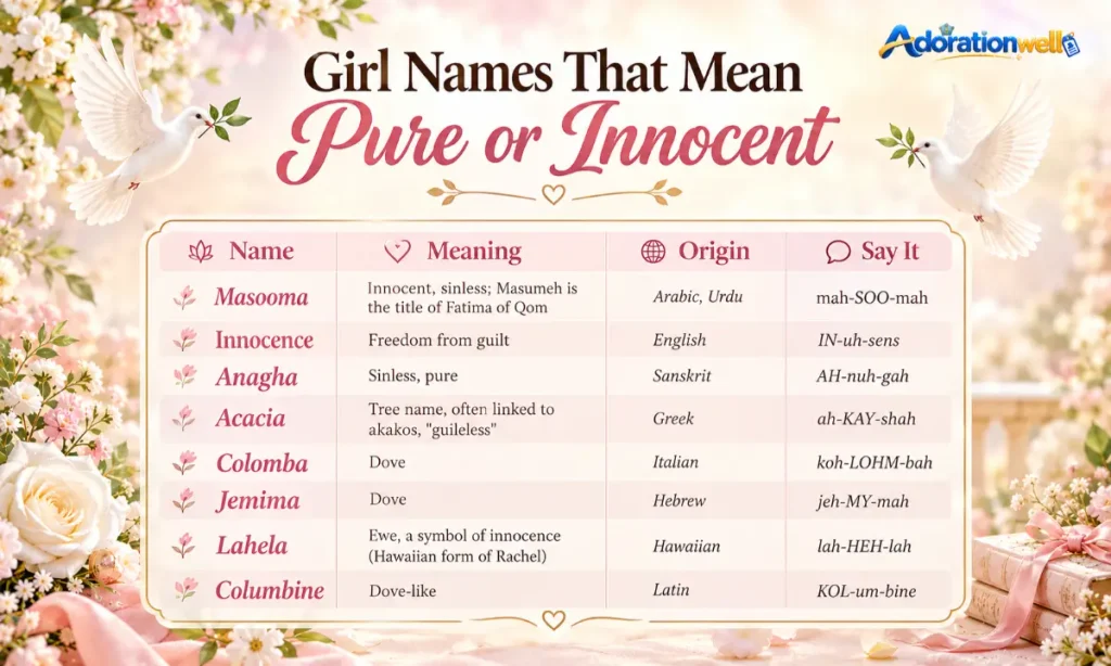Girl Names That Mean Pure or Innocent