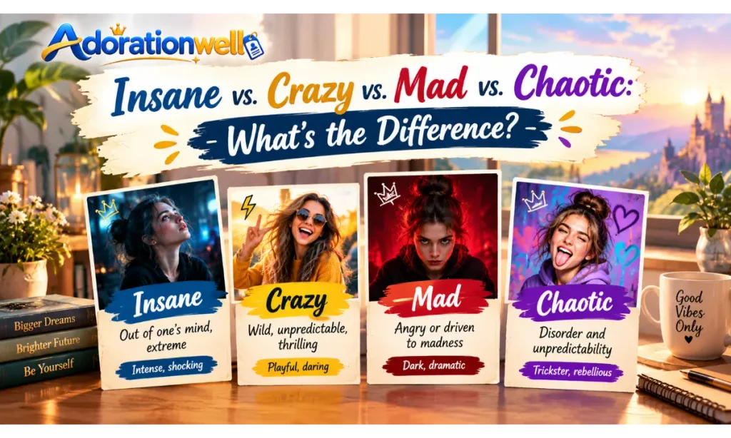 Insane vs. Crazy vs. Mad vs. Chaotic