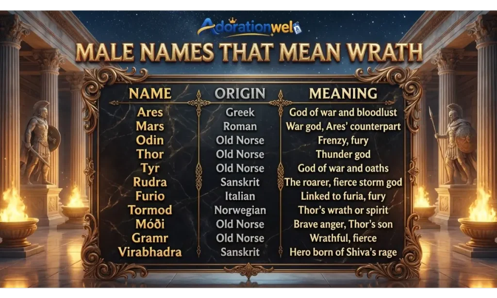Male Names That Mean Wrath