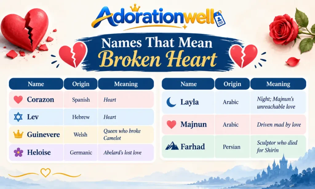 Names That Mean Broken Heart