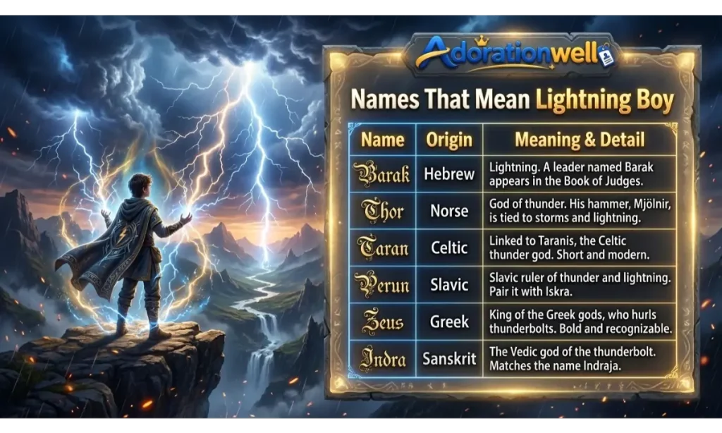 Names That Mean Lightning Boy