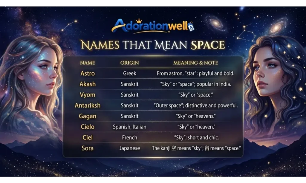 Names That Mean Space