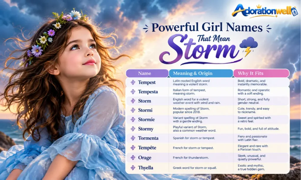 Powerful Girl Names That Mean Storm