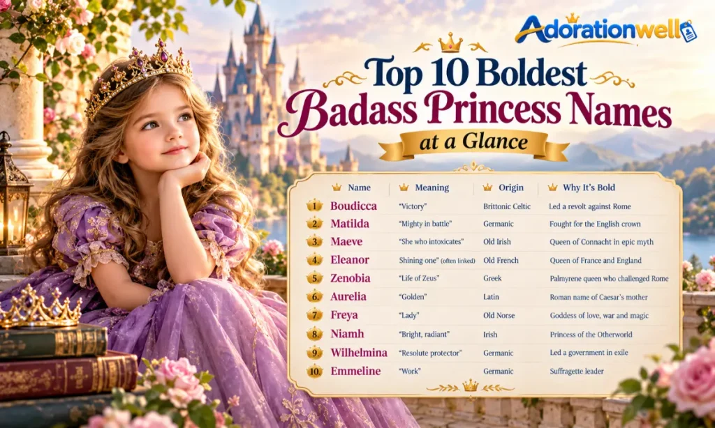Top 10 Boldest Badass Princess Names at a Glance